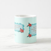 天使の引用文の賛美歌の91:11のモノグラムの茶 コーヒーマグカップ (中央)