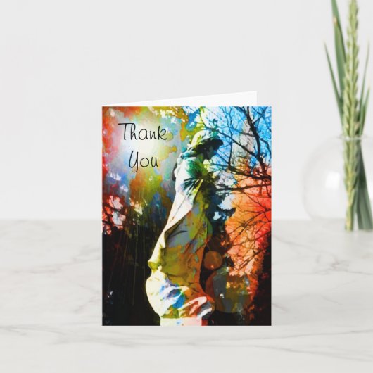 天使の彫像のサンキューカード サンキューカード (正面)