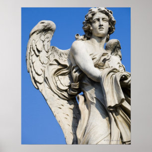 天使の彫像、Ponte Sant'Angelo、ローマ、イタリア ポスター