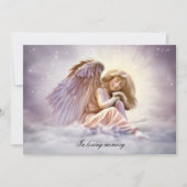 天使の愛の写真 葬儀 追悼式 招待状 (正面)