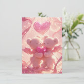 天使の愛：ロマンチックな結婚式招待状 招待状 (スタンド正面)