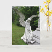 天使の感動的な挨拶状 カード (黄色い花)