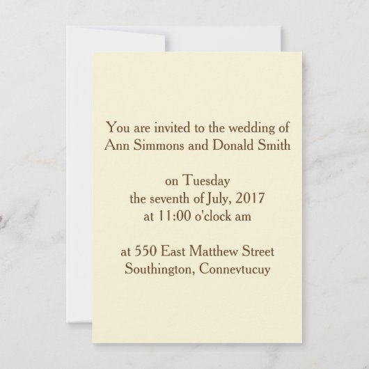 天使の招待状 招待状 (裏面)