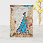 天使の挨拶状 カード (黄色い花)