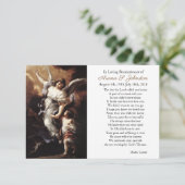 天使の救助によってカスタマイズ悔やみや弔慰の祈りの言葉カード 招待状 (スタンド正面)