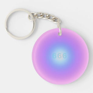 天使の数値666反射 – 天使の数値グラデーション キーホルダー