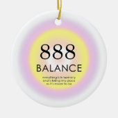 天使の数数数法888バランスを意味 セラミックオーナメント (正面)