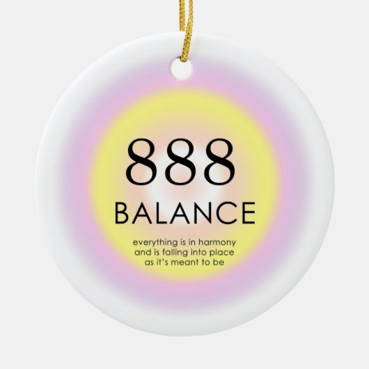 天使の数数数法888バランスを意味 セラミックオーナメント (正面)