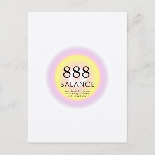 天使の数数数法888バランスを意味 ポストカード (正面)