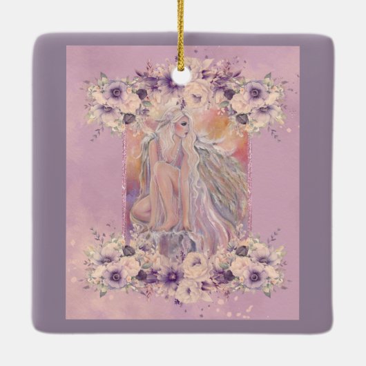 天使の朝の太陽の下でレニー・ラヴォワ セラミックオーナメント (裏面)