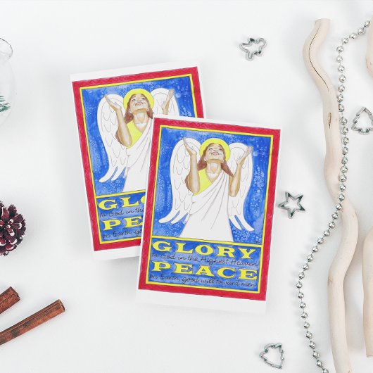 天使の栄光と神のハガキ感動的ー ポストカード