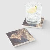 天使の歌(ヴィンテージ芸術) ストーンコースター (横)