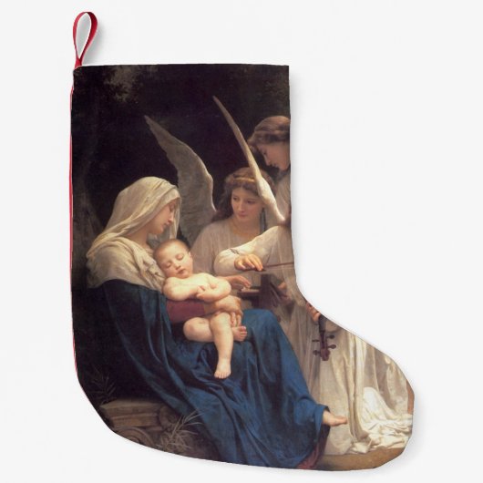 天使の歌(ヴィンテージ芸術) スモールクリスマスストッキング (正面)