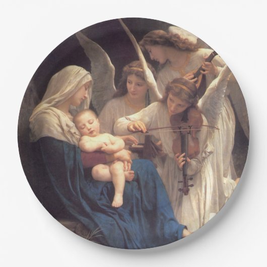 天使の歌(ヴィンテージ芸術) ペーパープレート (正面)