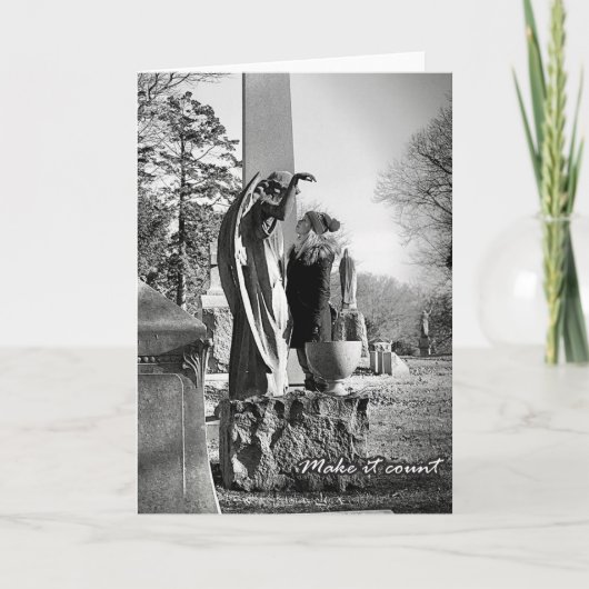 天使の死のグリーティングカードを数える空白の カード (正面)