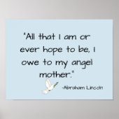 天使の母の日エイブラハム・リンカーンの恩恵を受けている ポスター (正面)