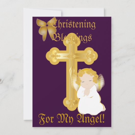 天使の洗礼の祝福-カスタマイズ 招待状 (正面)