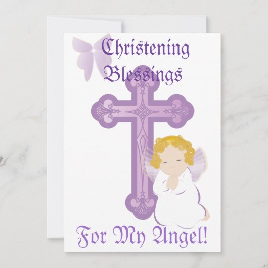 天使の洗礼の祝福-カスタマイズ 招待状 (正面)