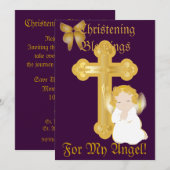 天使の洗礼 祝福-カスタマイズ 招待状 (正面/裏面)