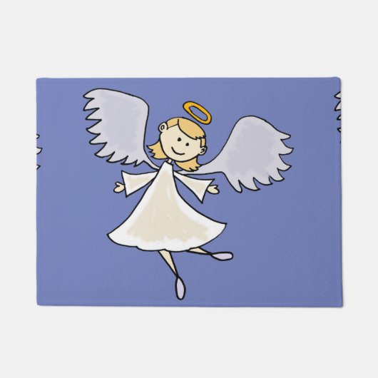 天使の漫画を踊るおもしろい ドアマット (正面)