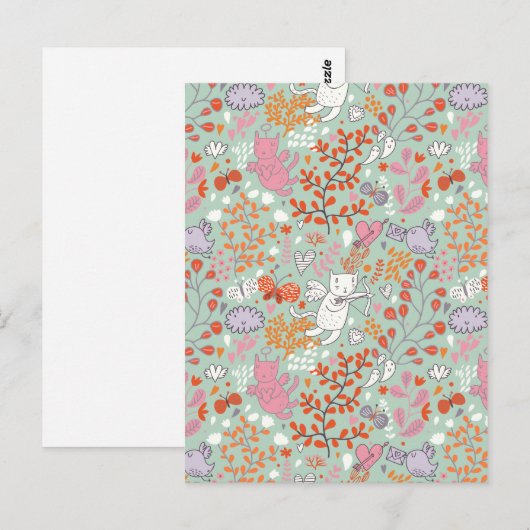 天使の猫 ポストカード (正面/裏面)