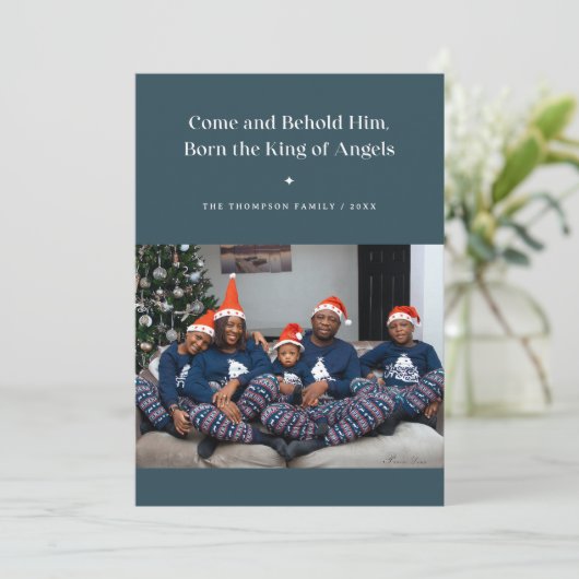 天使の王の宗教的なクリスマスフォト シーズンカード (スタンド正面)