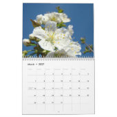 天使の白い花のカレンダーの白の花模様 カレンダー (3月 2027)