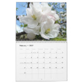 天使の白い花のカレンダーの白の花模様 カレンダー (2月 2027)