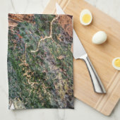 天使の着陸の道のザイオン国立公園-ユタ キッチンタオル (四つ折り)