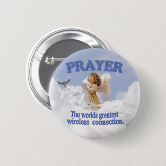 天使の祈りの言葉の世界の最も素晴らしい無線つながり 缶バッジ (正面&裏面)
