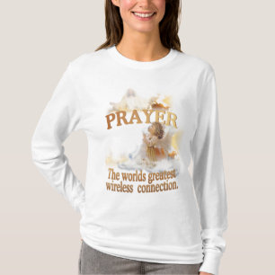 天使の祈りの言葉の世界の最も素晴らしい無線つながり Tシャツ