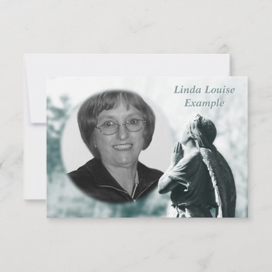 天使の祈りの言葉の記念物カード 案内状 (正面)