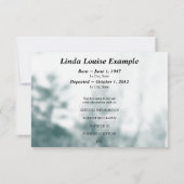 天使の祈りの言葉の記念物カード 案内状 (裏面)