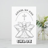 天使の神の祈りの言葉着色ページ (スタンド正面)