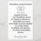 天使の神の祈りの言葉着色ページ (裏面)