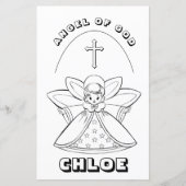 天使の神の祈りの言葉着色ページ (正面)