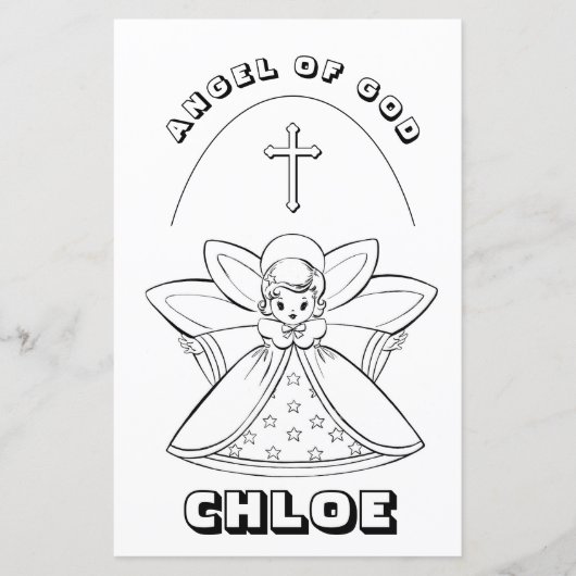 天使の神の祈りの言葉着色ページ (正面)