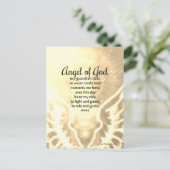 天使の神の祈りの言葉美しい恵み水色 ポストカード (スタンド正面)