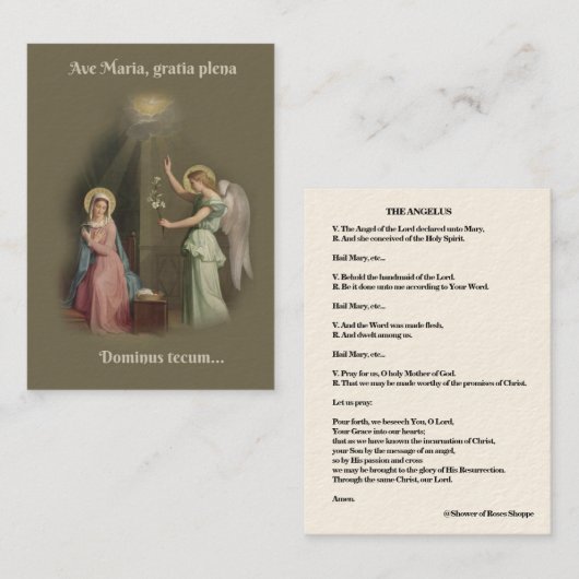 天使の神聖なカードのお告げの祈りの祈りの言葉の告知 名刺 (正面/裏面)