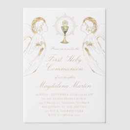 天使の第一聖餐式への崇拝 ベラム紙招待状