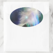 天使の羽と星 楕円形シール (バッグ)