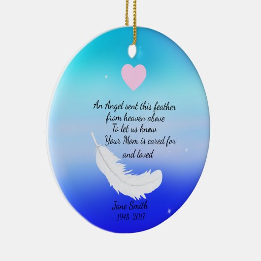 天使の羽の記念物のクリスマス セラミックオーナメント (右)