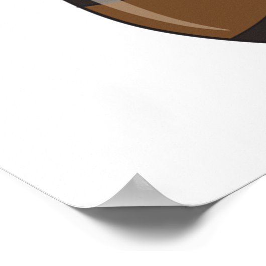 天使の羽を持つかわいい茶色のテディベア ポスター (角)