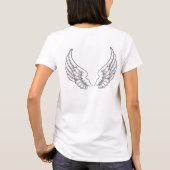 天使の羽根 グレー 女性用Tシャツ Tシャツ (裏面)