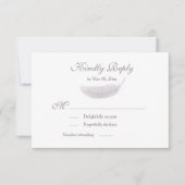 天使の羽根 ライラック ホワイト グレー 結婚式 RSVP 招待状 (正面)