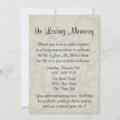 天使の翼およびハートの記念物 招待状 (正面)