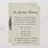 天使の翼およびハートの記念物 招待状 (正面/裏面)