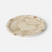 天使の翼およびハート ペーパープレート (アングル)