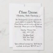 天使の翼およびハート 招待状 (正面)