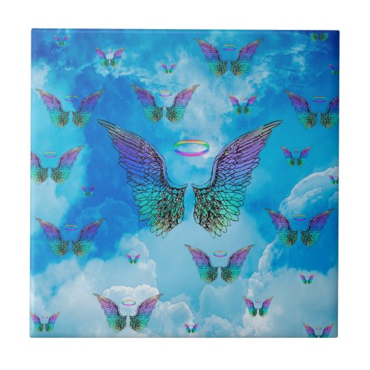 天使の翼および雲 タイル (正面)